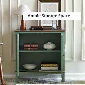 Vintage Green Sideboard Wood Accent Cabinet with Door, Handcrafted Storage Cabinet with Accents-Gold, Antique Green Credenza for Kitchen, Hallway, Entryway, Living Room, Sage Green Vintage Green Sideboard Wood Accent Cabinet with Door Handcrafted Storage Cabinet with Accents Gold Antique Green Credenza for Kitchen Hallway Entryway Living Room Sage Green