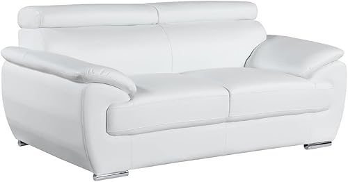 Miniatura 4 de Blackjack Furniture 4571 Veal Collection - Juego de sofá de 3 piezas de piel auténtica, sofás modernos con reposacabezas ajustables, cojines de