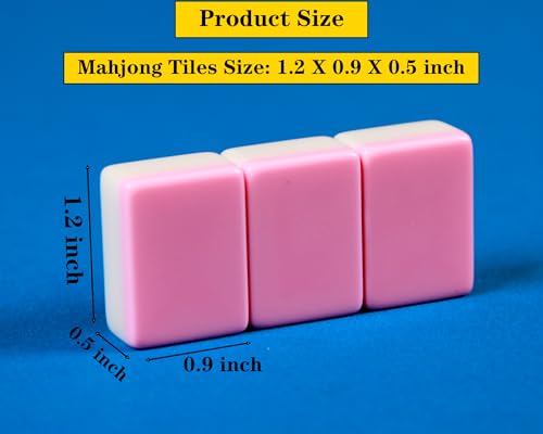 166 Fichas Mahjong en Blanco Rosa 1.2 pulgadas miniatura 2