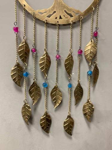 Image of DULI Metal Windchime Wall Hanging, Feng Shui, Wall Art, Wall Decor, PositiveVibes, Rustic Wall Hangings, Wall Art, Diwali Decor, Home Decor, Positive Vibes (Metal-TreeLeafHanging)