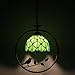 ZYLINX Tiffany Stained Glass Pendant Lamp with Bird Hanging Light Chandelier in Multicolor with Adjustable Hanging Cord for Dining Room Bedroom Restaurant (Green Maple Leaves)