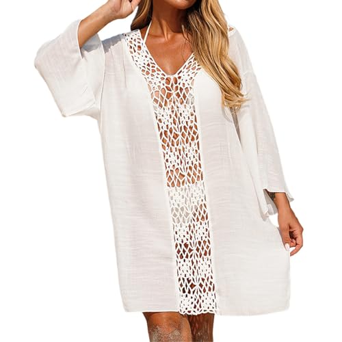 Vestido de playa diseño crochet veraniego holgado para disimular y estar comoda