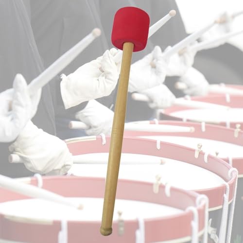 Mazo para bombo grande con mango de madera, baqueta para instrumentos de percusión, accesorio para bateristas y músicos miniatura 6