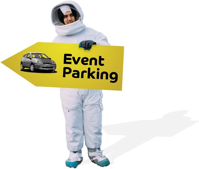 Giant Arrow Event Parking Waver Sign | Double Sided | 45 Inches Wide | Street Side Advertising for Business or Organizations | Design Event Parking | Add Handles or Sign Spinner