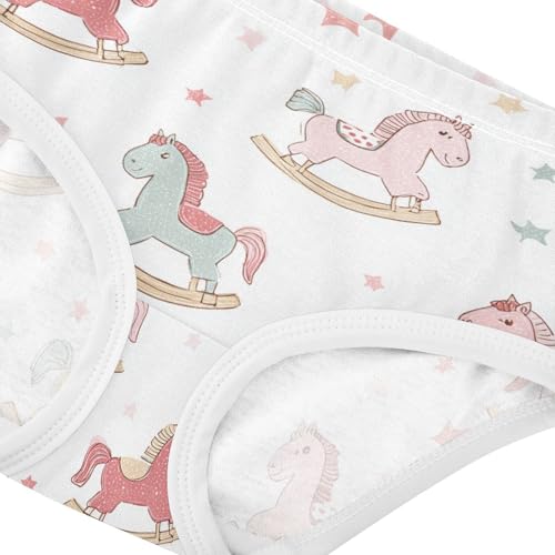 Wusikd Retro Girls' Underwear Cotton Horse Girls Briefs Soft Toddler Underwear 2T4
