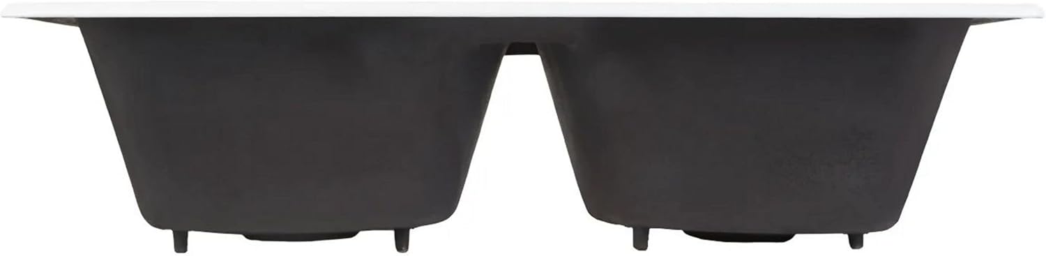 Signature Hardware 424858 Selkirk 43" Drop In Double Basin Cast Iron Kitchen Sink with 1 Faucet Hole