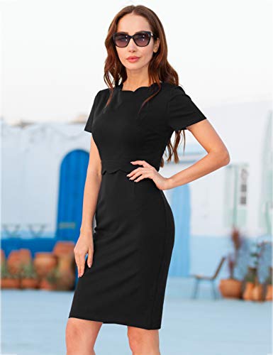 Grace Karin Women Work Business Cocktail Black Pencil Dress(Small,Black) #TOP3