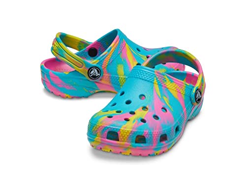 Image of Crocs Kids' Classic Marbled Tie-Dye Clogs