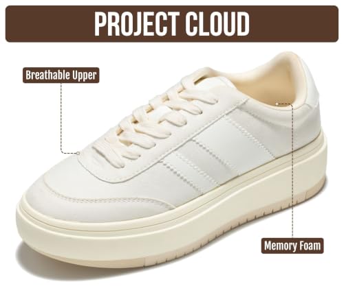 Project Cloud Platform Sneakers for Women - Lightweight Memory Foam Insole Womens Sneakers - Non-Slip Fashion Sneakers for Women Footwear - Women's Fashion Platform Shoes (Nita, Nude, 9) by Project Cloud - Image 2