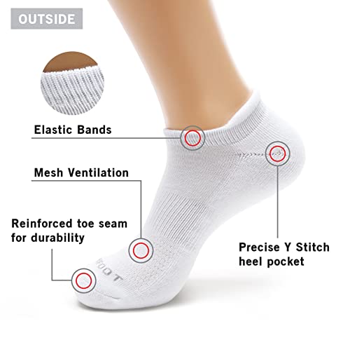 Monfoot 10 Pairs Athletic Cushioned Running Performance Heel Tab Ankle Socks For Men/Women Medium #TOP7