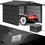 𝐖𝐈𝐓𝐓𝐄𝐑𝐔𝐍𝐆𝐒𝐒𝐂𝐇𝐔𝐓𝐙: Die Mähroboter Garage dient als optimaler Unterschlupf vor äußeren Einflüssen wie zum Beispiel Regen, Hagel und UV-Einstrahlungen. Dies sorgt für eine längere Lebensqualität Ihres Mähroboters.