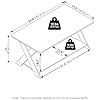 Furinno Modern Simplistic Coffee Table, 2-Tier Rectangle Modern Coffee Table with Open Shelf and X-Legs, Criss-Crossed Side Table, for Living Room, Bedroom, Home Office, Amber Pine