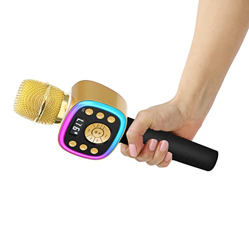 Carpool Karaoke The Mic 2.0 2021 Version, Wireless Bluetooth Karaoke Microphone With Voice Changing Effects And Duet Options, 2 Gold & 2 Rose Gold #TOP3