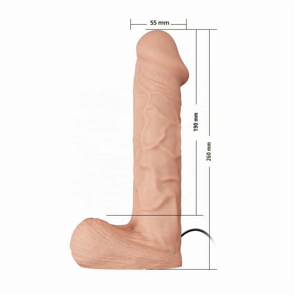 Strap on per donne con GRANDE dildo indossabile VIBRANTE, Vibratore Strapon con cintura per lesbica e grosso pene. Sex Toys accessorio sessuale per lesbiche.