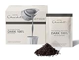 Hotel Chocolat 100% Dark Hot Chocolate Sachets - Luxury Chocolate Flakes - Pack of 10 Single-Serve Sachets, 310g - Suitable for Vegetarians & Vegans