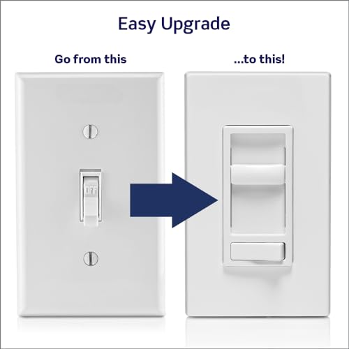 Leviton SureSlide Dimmer Switch for Dimmable LED, Halogen and Incandescent Bulbs, 6674-P0W, White by Leviton - Image 2