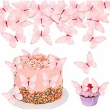 KAFZEL 48 Pezzi Carta di riso glutinoso Confezione Farfalle per Decorazioni Torte, Topper ...