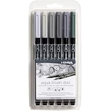 Lyra Aqua Brush Duo Set, Gray Tones, 6 Pieces