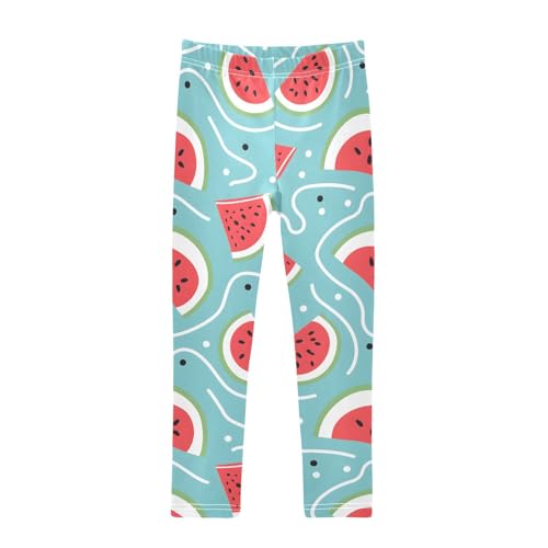 Watermelon Slices Water Ripple Girls Leggings Soft Stretch Workout Yoga Dance Pants for Kids Casual Tights