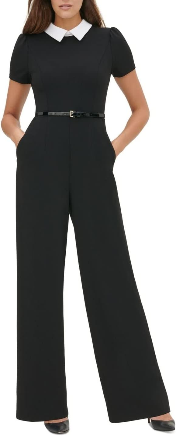 Tommy Hilfiger womens Collared Short Sleeve Jumpsuit