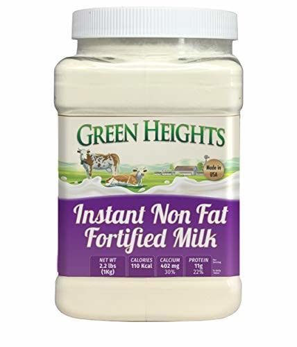 Instant Fortified Nonfat Milk Powder Jar 2 Pound / 900 Gms Jar (28+ Servings) - Proudly Made In America - Healthy Nourishing Essentials By Green Heights #TOP1