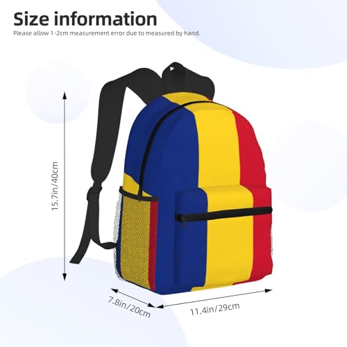 Mochila para libros con estampado de Rumanía para evitar dolores de espalda 4