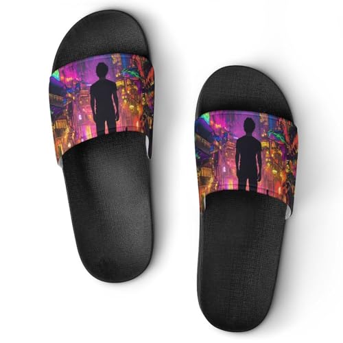Cyberpunks World House Slippers for Women Men Personalized Shower Shoes Sandals Slides