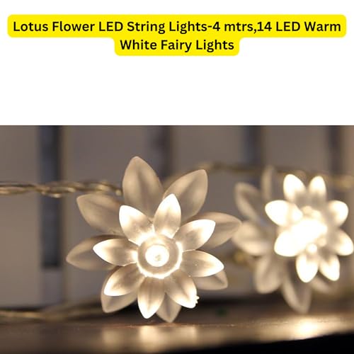 Image of WANNA PARTY Festive Decor Lights for Decoration Lotus Flower LED Decorative Garland for Diwali Decoration for Home Indoor Outdoo Festival Celebration Room Decor