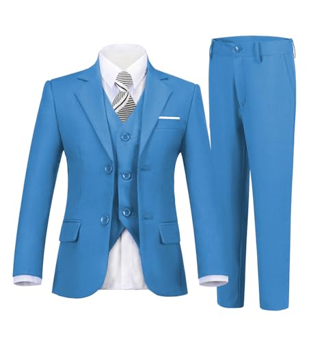 Boys Suits 5 Piece Formal Suit Set Slim Fit Formal Dress Clothes Ring Bearer Outfit for Kids