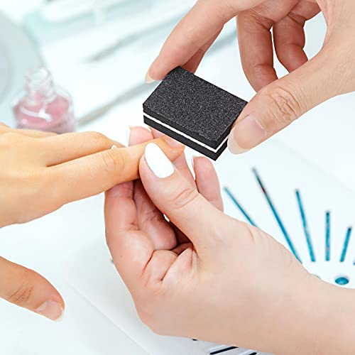 50 Pcs Mini Buffers for Nails 180/100 Grit Buffer for Acrylic Nails for Nail Care(Black)