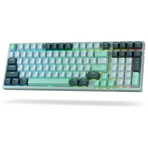 LTC Nimbleback NB981 95% Wireless Mechanical Keyboard, 2.4G/ BT/USB-C Wired RGB 98 Keys Gaming Keyboard, 3-Layer Dampener, Hot Swap PCB, Software Support, Custom Linear Switch Cover