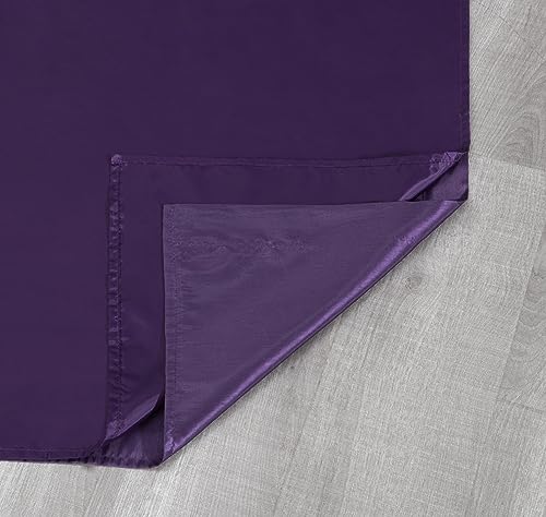 Chezmoi Collection Royale 4-Piece Jacquard Floral Window Curtain/Drape Set With Sheer Backing Valance Tassels, Purple/Dark Purple #TOP6