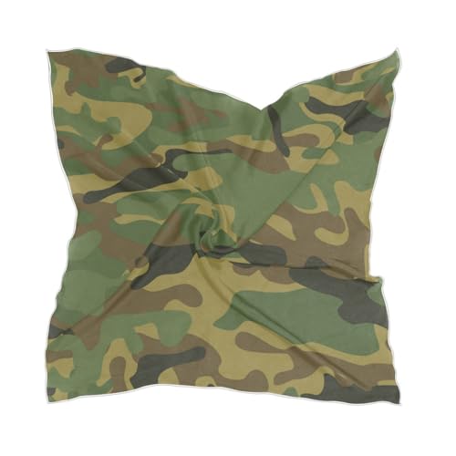 PMAIHNAS Military Camouflage Abstract Camo Silk Scarf Head Hair Wraps Bandana Square Satin Head Scarf for Women
