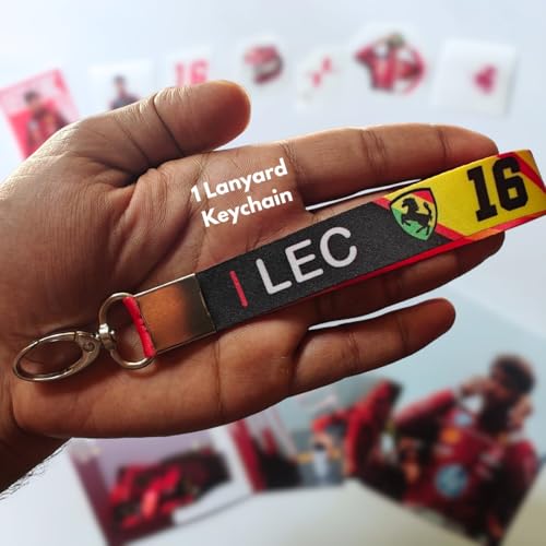 Image of TenorArts Charles Leclerc F1 Gift Box Merchandise for Fans - 5x7 Inches Laminated Photo Frame,1 Keychain, 1 Badge, 4 4x6 inches Posters, 10 Multi sized F1 Stickers - 5 items in 1 Box | Perfect for Gifting F1 Fans