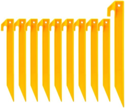 10 Pack Plastic Tent Stakes, Windproof Beach Sand Stakes 9 Inch
