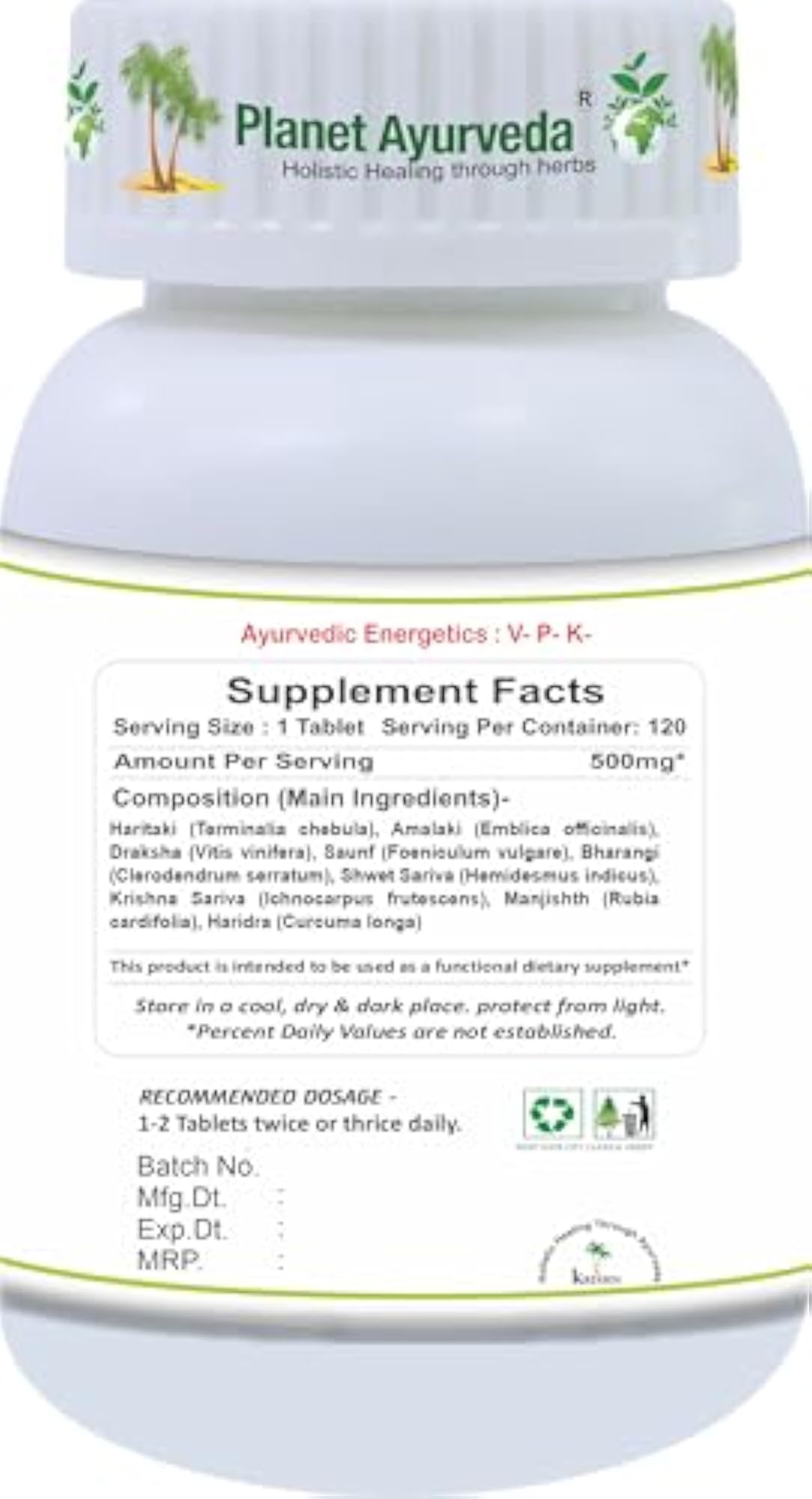 Abhayadi Guggul, 120 Tablets Ayurvedic Medicine