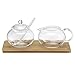 Weis - 14580 - Ensemble SERVITEUR Lait Sucre en Verre Bois