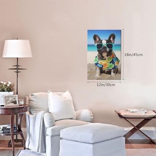 Toile bouledogue français pour habiller un mur vide avec style
