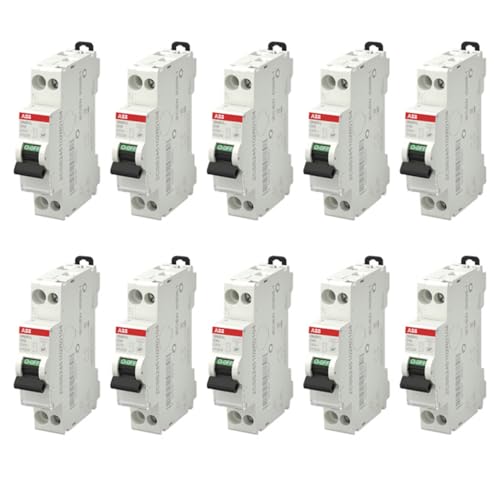 ABB Lot de 10 disjoncteurs Ph+N raccordement Vis 10A-4,5Ka - Courbe C