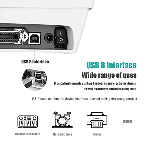 Ancable 3-Feet Usb B Midi Controller Cable Cord For Audio Interface, Piano, Midi Keyboard, Midi Controller, Mixer, Speaker, Instrument, Usb Microphone, Usb A To B Cable #TOP1