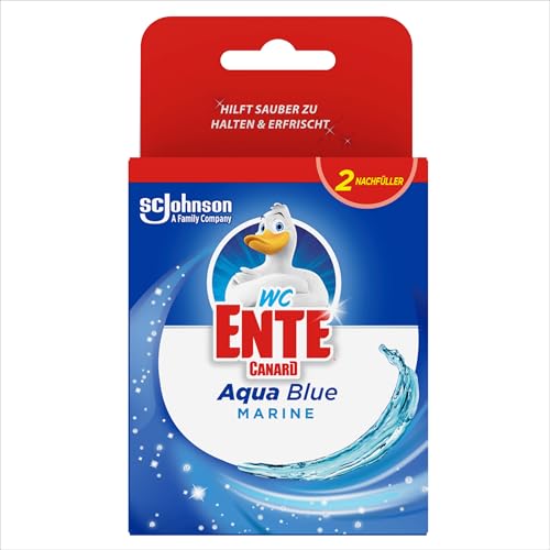WC duck Aqua Blue MARINE hanger, WC stone refill for freshness and cleanliness for up to 3 weeks, blue flush, pack of 1, 72g (2 x 36 g)