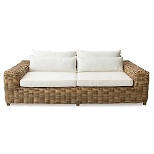 Loberon Sofa Camas Polyrattan Braun/Creme