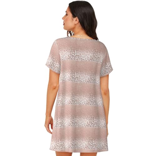 Robe de nuit manches courtes paillettes or rose textile doux et léger