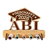 Abitur 2026 Geschenke, Abitur Geschenke, Abi 2026 Holz Geldgeschenk Aufsteller Doktorhut, Herzlichen Glückwunsch Abschlusskarte Alternative, Prüfung Deko für Männer & Frauen
