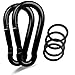 Apor Metal Carabiner Key Chain Durable Round Shape Hook Buckle Carabiner Clip for Camping, Fishing, Hiking, Traveling and More Black (2 Pcs)