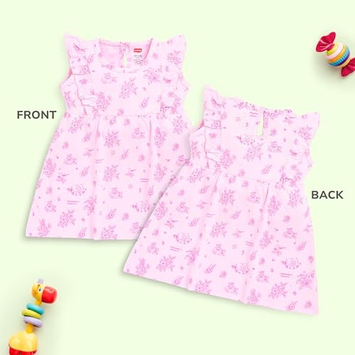 Image of LuvLap Baby Girl 100% Cotton Sleevless Girls Frock Pack of 3