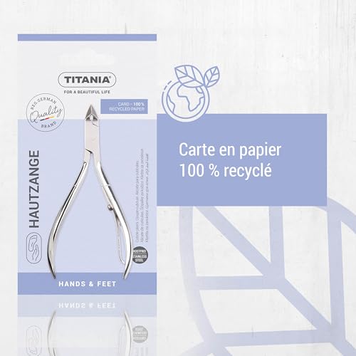 TITANIA pinces à cuticules ongle avec des lames droites en acier à haute teneur en carbone, coupe et repousse cuticule facilitée grâce à un mécanisme de retour automatique, pince coupe-ongles – vue 5