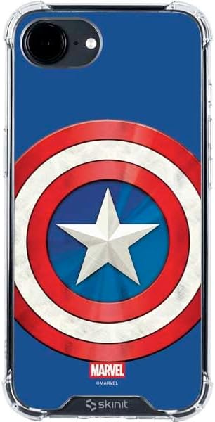 Skinit Clear Phone Case Compatible with iPhone 16e - Officially Licensed Marvel Captain America Shield Design