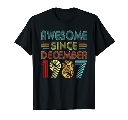Awesome Since December 1987 Men Women 1987 Birthday Vintage Camiseta