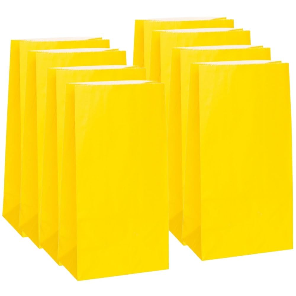 Vibrant Sunflower Yellow Paper Party Bags (25cm x 13cm) 12 Count - Perfect for Celebrations and Events